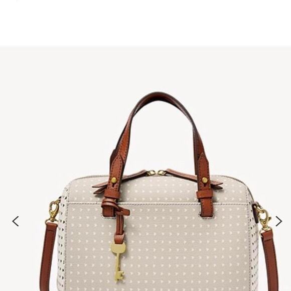 Fossil handbag gray and white dotted canvas - Picture 12 of 12